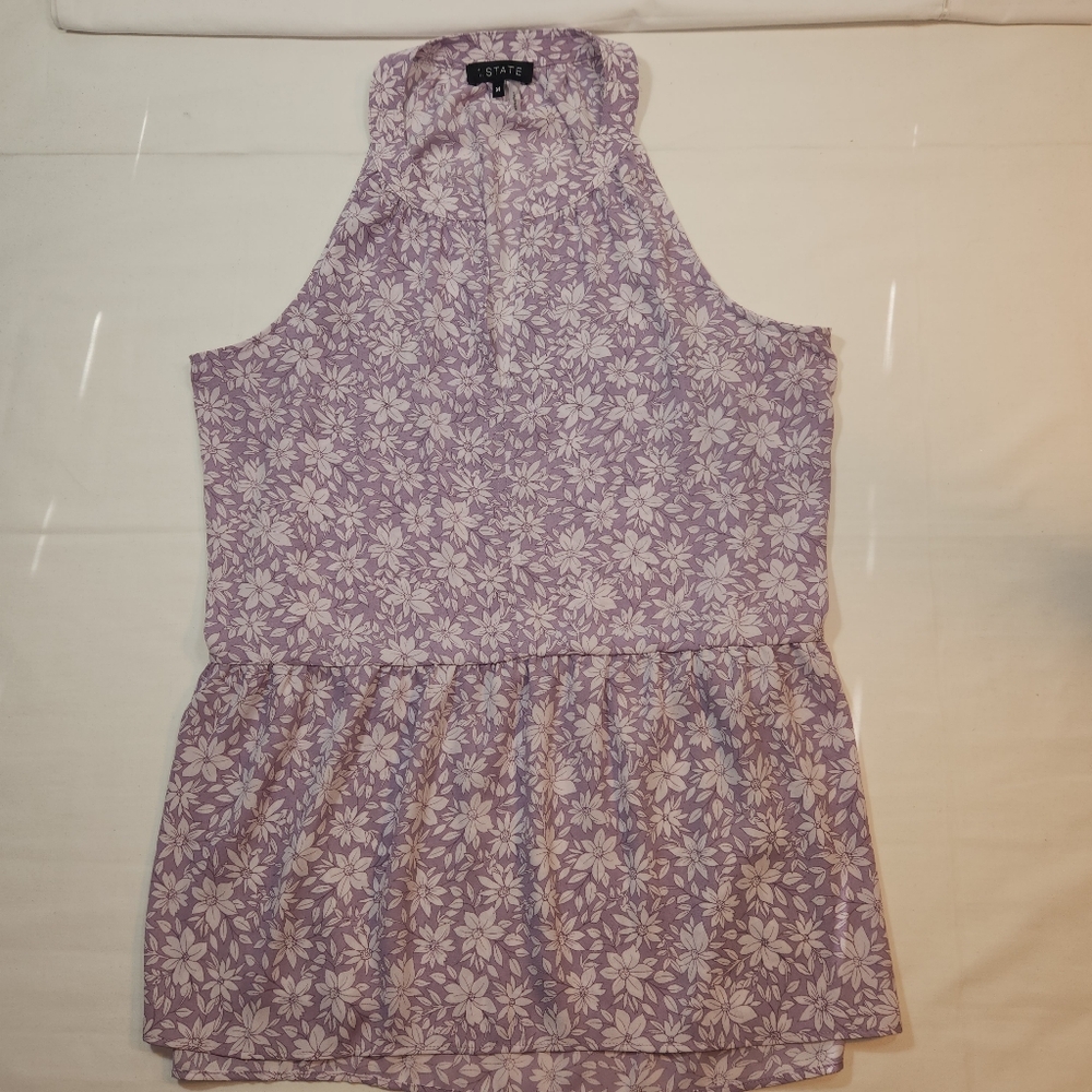 Gaze Purple Ruffled Peplum Blouse